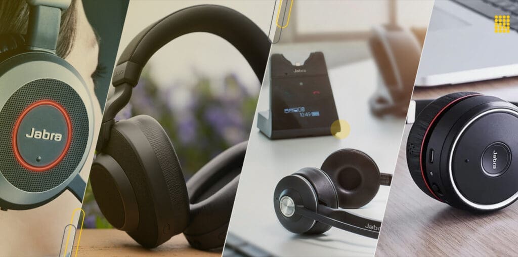 Jabra Headsets KSA : Blend style with strong enterprise integration for security, deployment efficiency, and compatibility with platforms like Microsoft Teams.