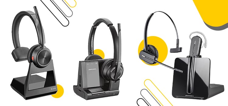 Plantronics office headsets: comfortable weight, soft cushioning, flexible, adjustable for all users.